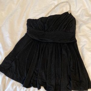 Wet Seal Brand One Shoulder Sparkly Black Textured Top